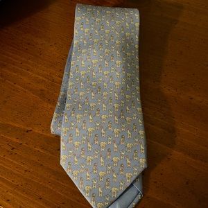 Hermes Light Blue Silk Tie